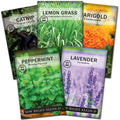 Sow Right Seeds - Insect & Pest Repellent Seed Collection for Planting - Lavender, Catnip, Marigold, Peppermint & Lemon Grass - 5 Packets with Instructions for Home Garden - Natural Pest Solution