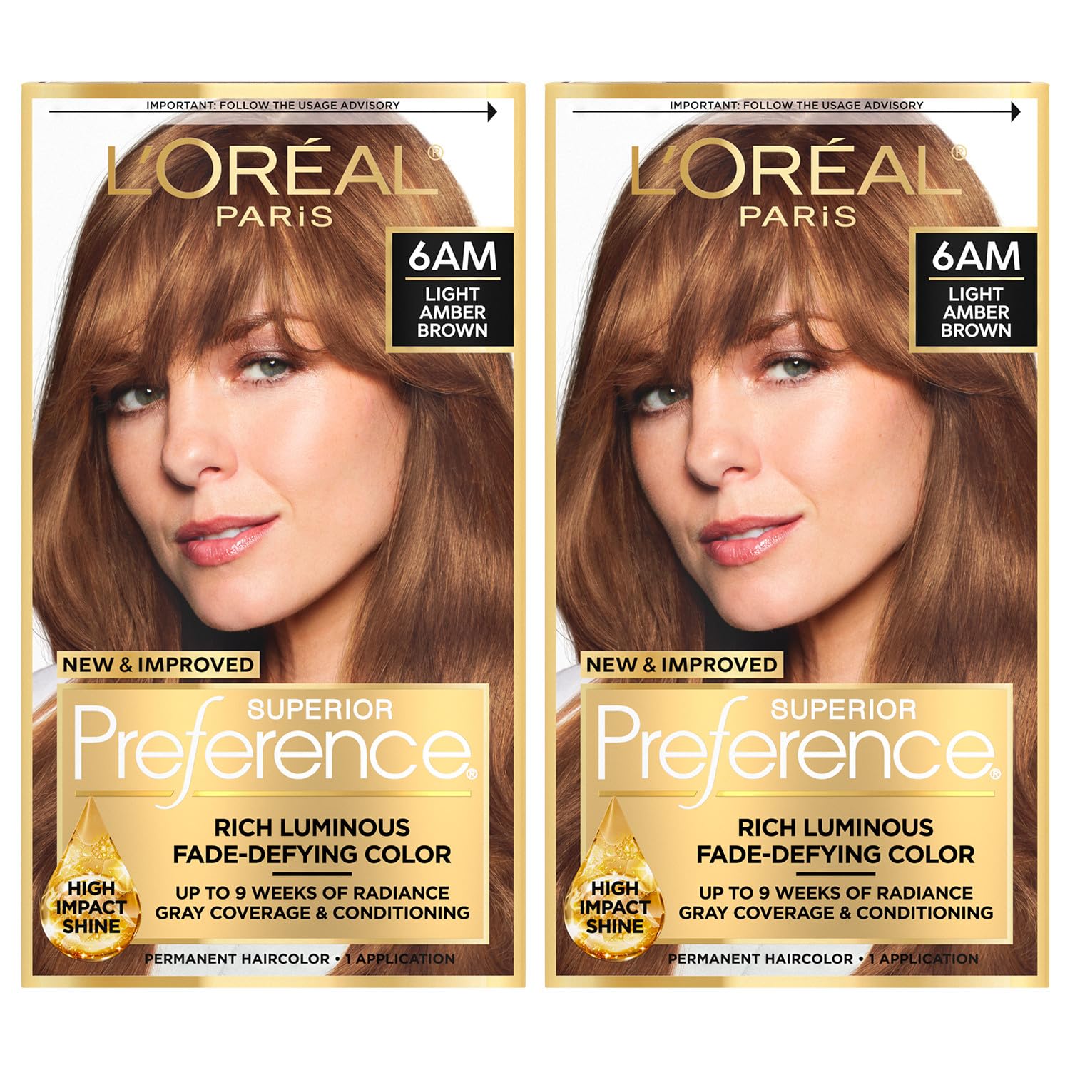 Buy now L'Oreal Paris Superior Preference Luminous Fade-Defying Permanent Hair Color, Hair Dye For Up to 9 Weeks of Radiance, Light Ash Blonde 9A, 1 Hair Dye Kit 6AM Light Amber Brown 2 Count (Pack of 1) at indiglob india