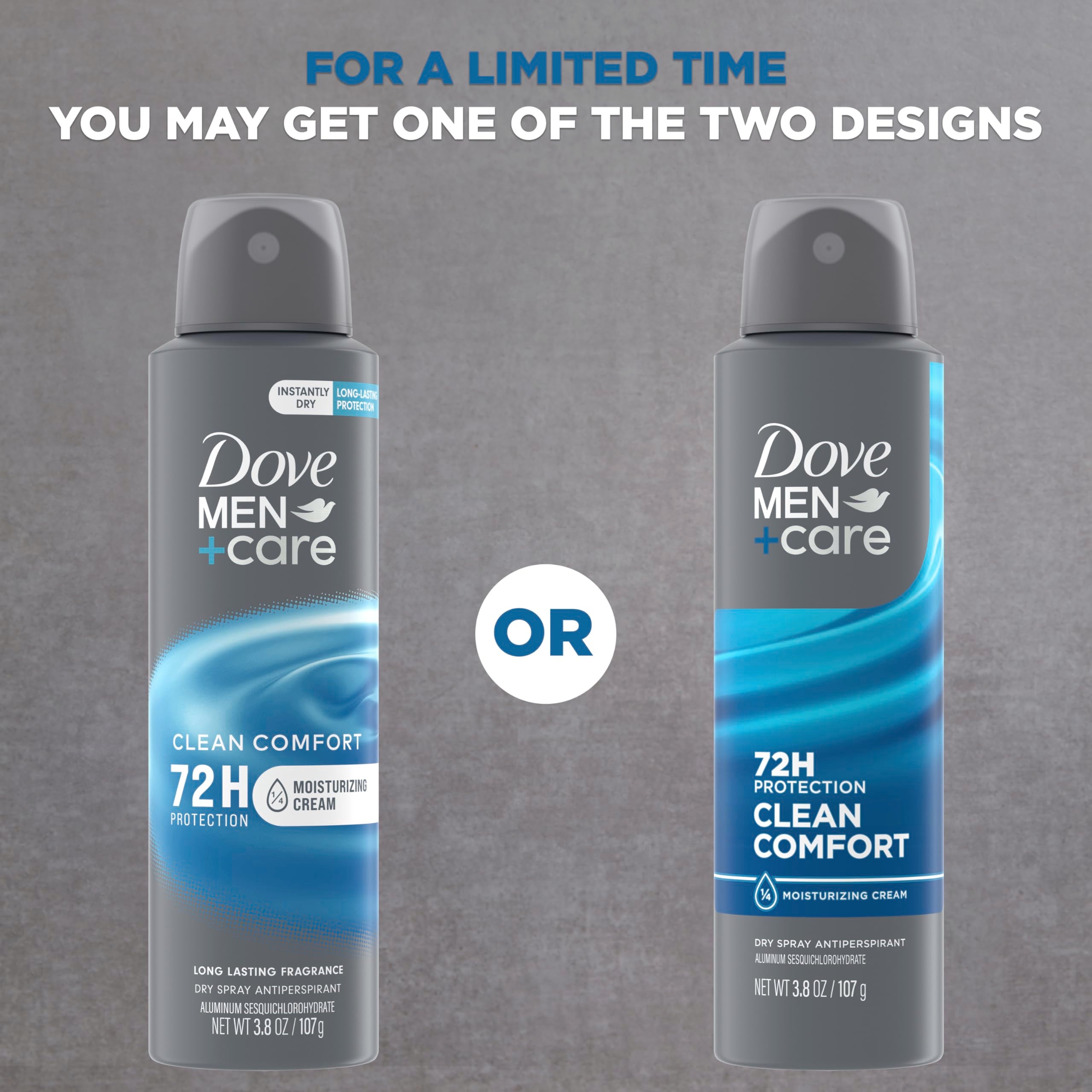 Dove Men+Care Antiperspirant Dry Spray Clean Comfort Sweat 3 Pack 3.8 oz | 72-hour Sweat and Odor Protection with Triple Defense Technology