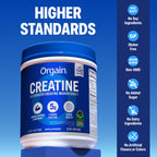 Orgain 5g Creatine Monohydrate Micronized Powder, Unflavored, 100 Servings | Creatine to support muscle growth, post workout recovery & brain health, no artificial additives, non-GMO, 17.64oz