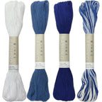 Olympus Sashiko Thread 20m(21.8yds) 4skeins Color Bundles 100% Cotton (#01,#10,#18,#52)