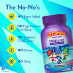 Lil Critters PJ Masks Power Heroes Kids Melatonin Gummy | 1mg | 60 Gummies | Drug-Free and No Sugar Added | For Ages 4+ | Berry Flavor | Gluten and Dairy-Free Children's Supplement