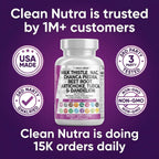 Clean Nutraceuticals Milk Thistle NAC Chanca Piedra Beet Root Artichoke Astragalus Dandelion Root - Liver Cleanse Detox & Repair Supplement Plus TUDCA Choline & Ginger - 1Pack