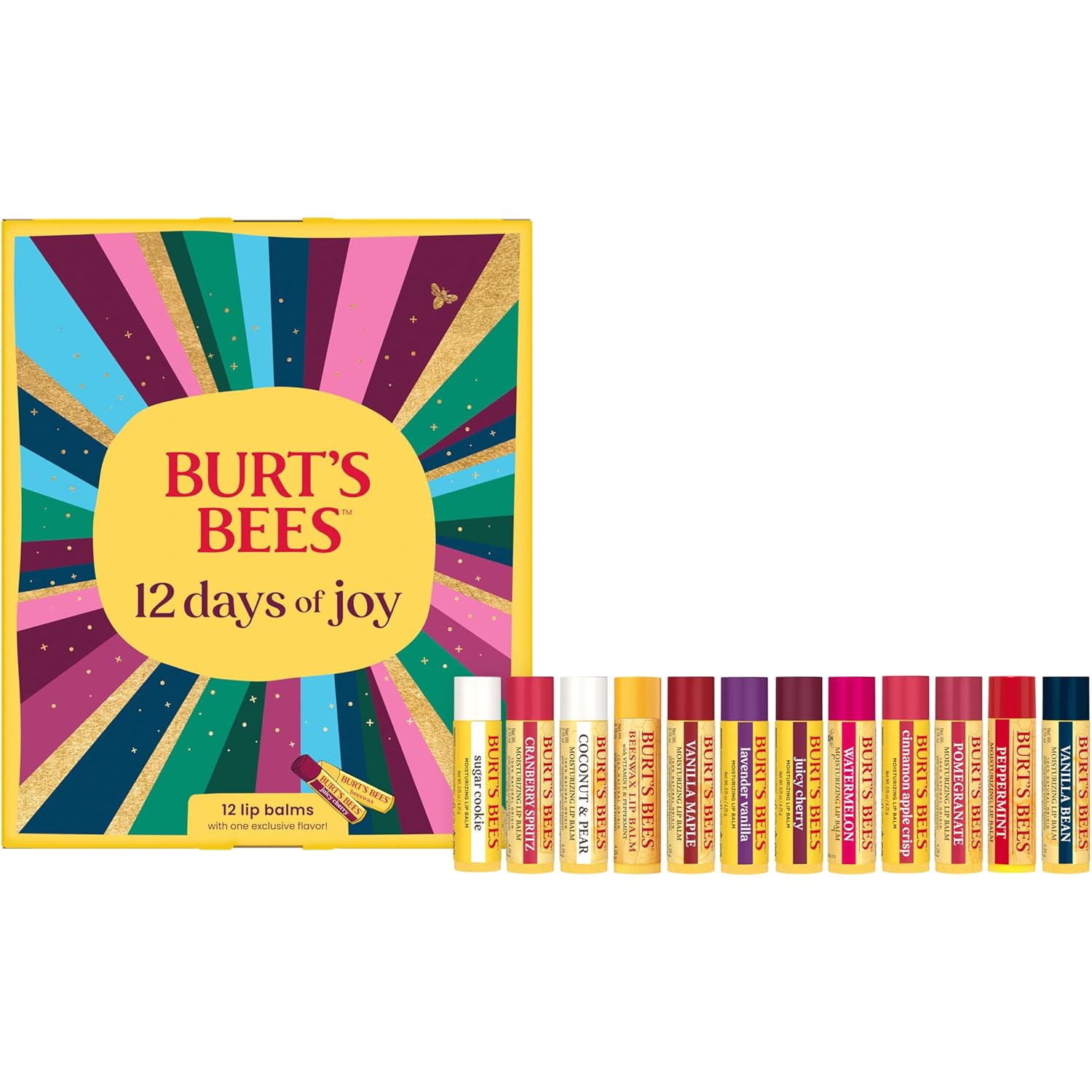 Buy now Burt's Bees Christmas Gifts - Garden Party Lip Balm Set for Stocking Stuffers, With Responsibly Sourced Beeswax, Natural Origin Lip Treatment, 4 Tubes, 0.15 oz. 12 Count (Pack of 1) 12 Days of Joy at indiglob india