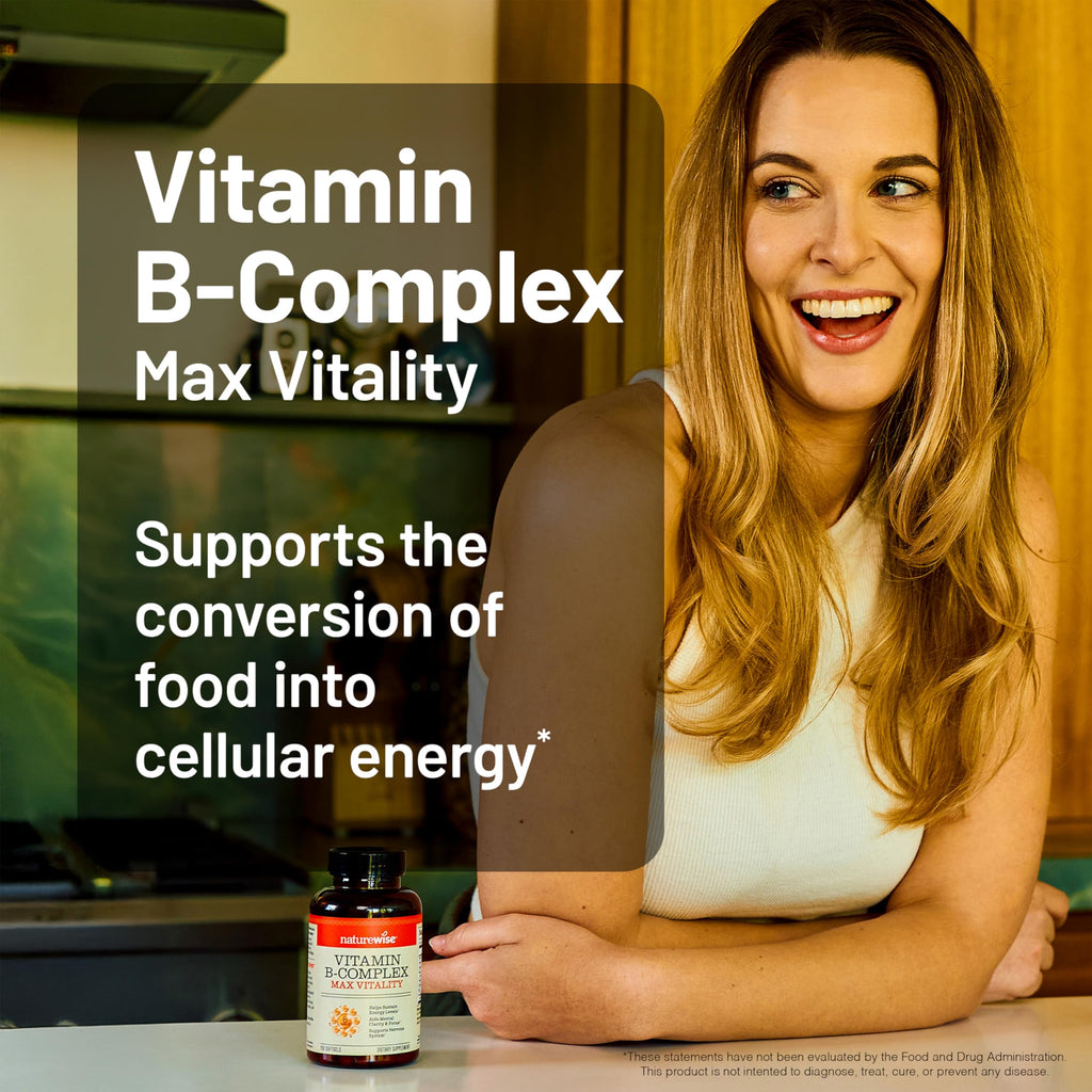 NatureWise Vitamin B Complex for Women and Men - with Folic Acid Biotin B1 B2 B3 B6 B12 - Support Cellular Energy & Mental Clarity - Gluten & Dairy Free - 60 Softgels[2-Month Supply]
