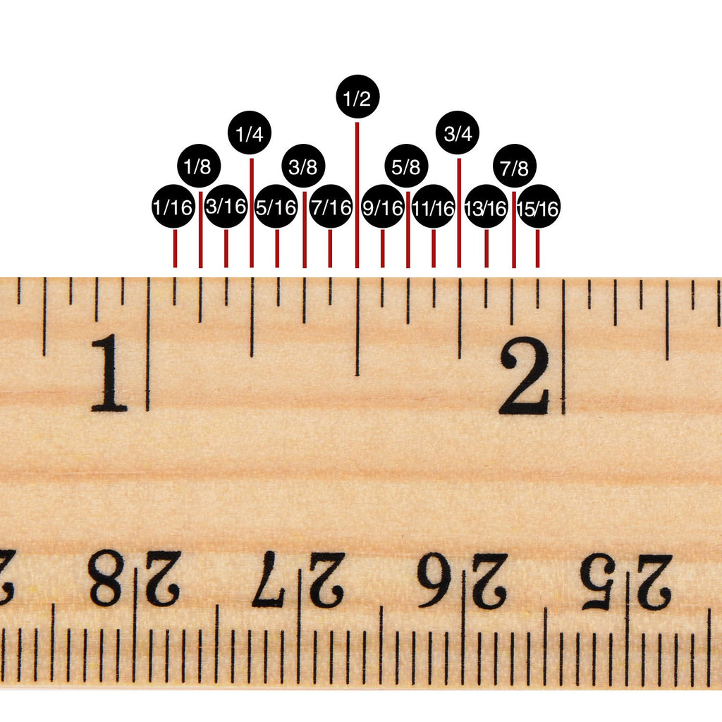 12 Pack 12 Inch/30 cm Wood Rulers Dual Scale Student School Ruler