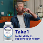 Centrum Silver Men's 50+ Multivitamin with Vitamin D3, B-Vitamins, Zinc for Memory and Cognition - 200 Tablets | Contains Vitamins D3, E, B6, and B12, Gluten Free, Non-GMO Ingredients, GLP-1 Support