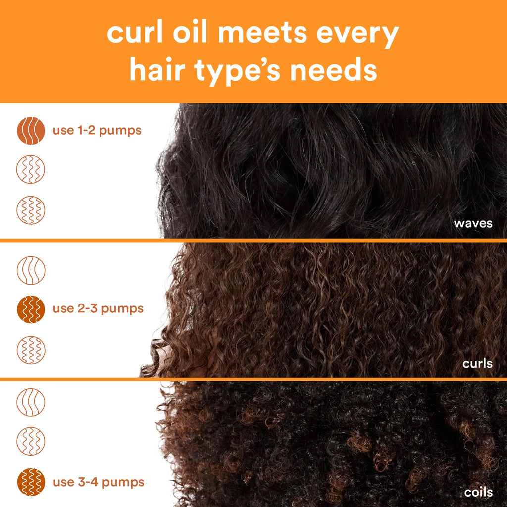 VERB Curl Oil for Waves, Curls, Coils, 3 fl oz, Frizz-Free Definition Serum