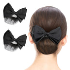 Buy now Beaupretty 2 Pieces Hair Snood Net Barrette Mesh Clip Elastic Butterfly Bun Bow Headdress for Lady Women Dance Office (Black) at indiglob india