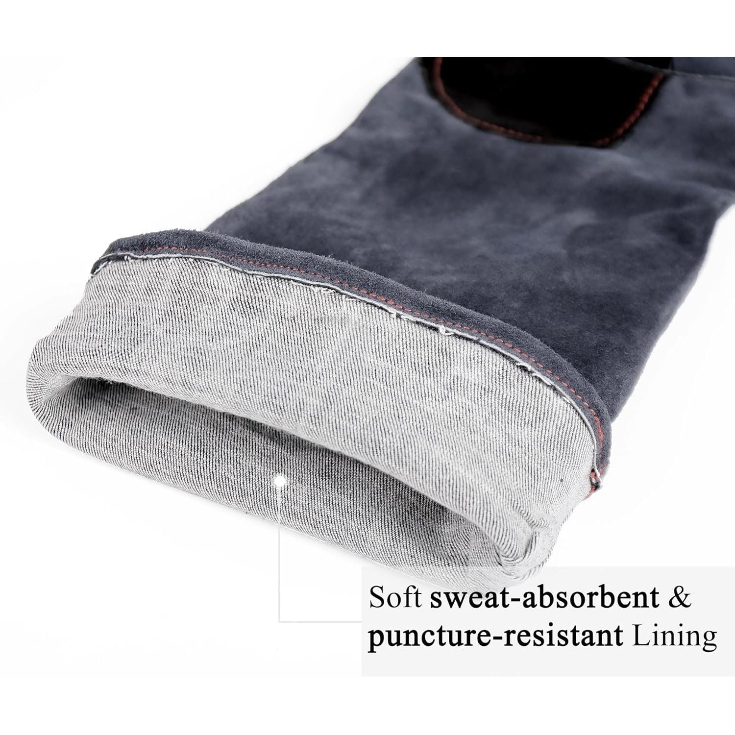 Buy now RAPICCA Animal Handling Gloves Bite Proof Reinforced Leather Padding Dog,Cat Scratch,Bird Handling Falconry Gloves Grabbing,Reptile Squirrel Snake Bite 22in Grey-Black at indiglob india