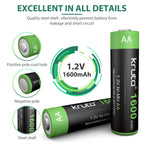 Rechargeable AA Battery Solar Batteries AA for Solar Lights 20 Pack