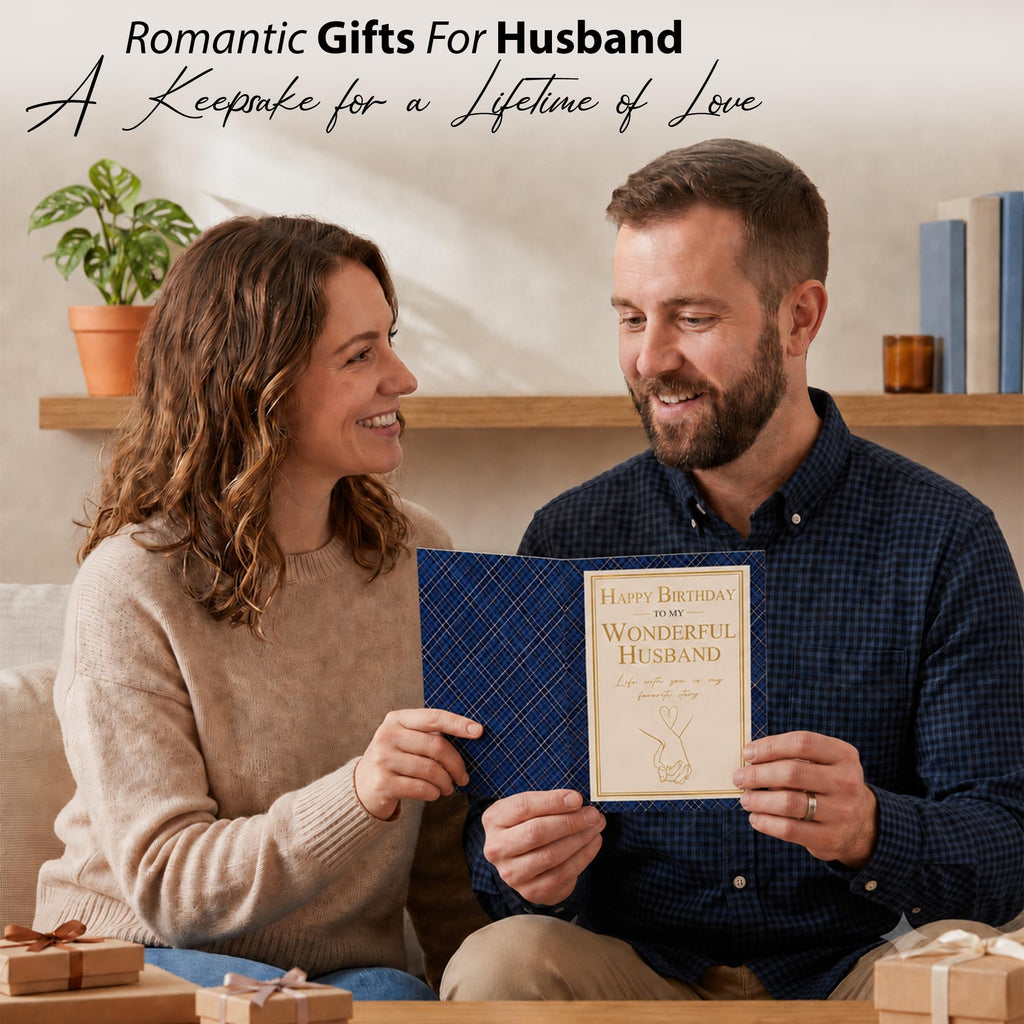 Happy Birthday Card for Husband, Romantic Birthday Card from Wife, Funny Husband Birthday Greeting Card, Heartfelt Birthday Gift for Him, 5x7 Inch Card with Envelope