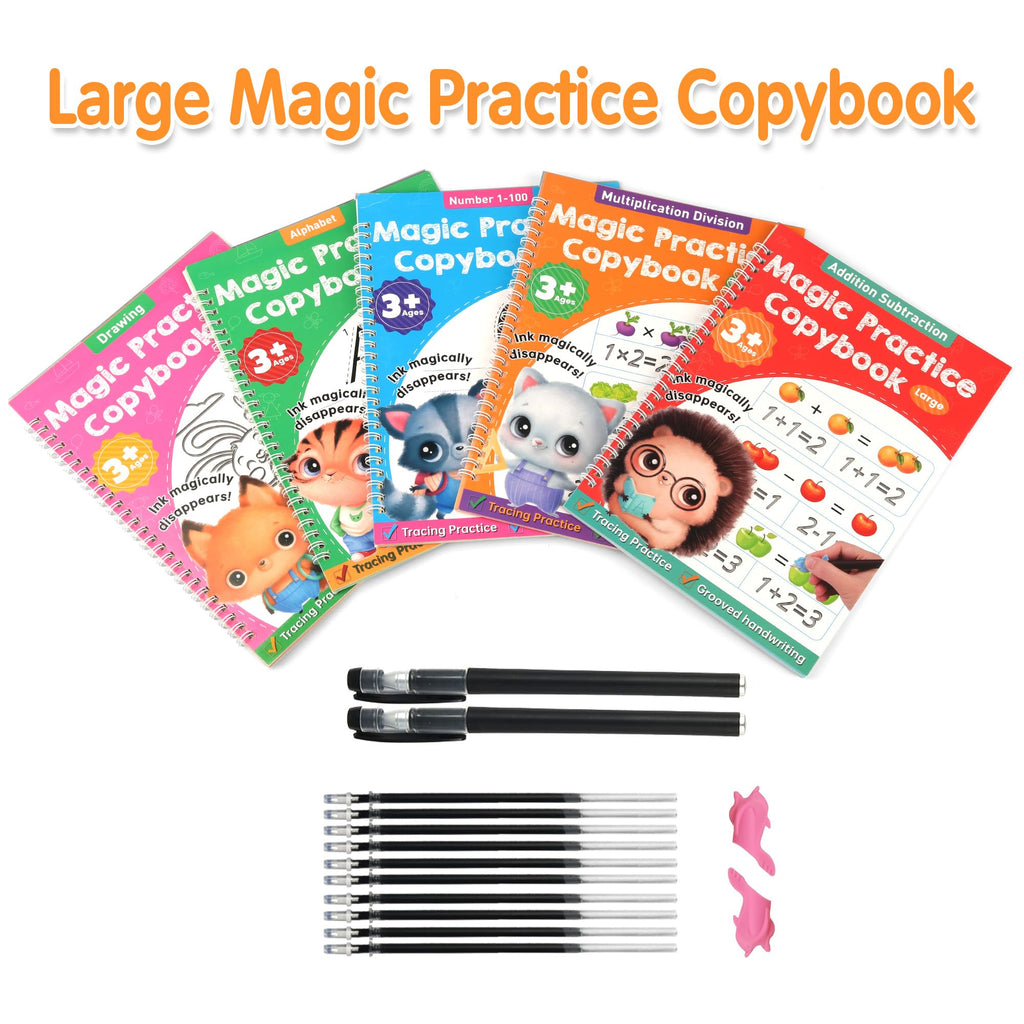 Magic Grooved Writing Practice Books, Grooved Handwriting Practice for Kids