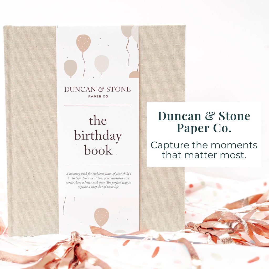 Duncan & Stone Hardcover Birthday Book & Baby Memory Album, 72 Pages