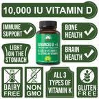 Peak Performance Advanced Vitamin D 10000 IU with All 3 Types of Vitamin K