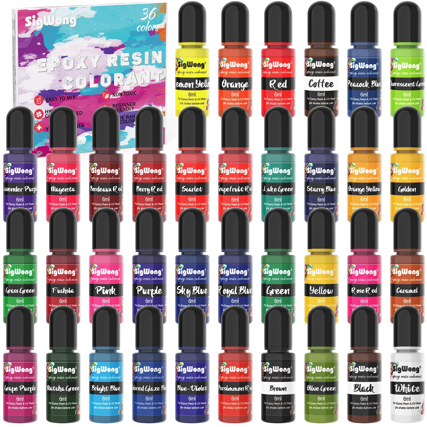 Buy now Epoxy Resin Pigment - 16 Colors Translucent Resin Colorant, Highly Concentrated Resin Dye for DIY Jewelry Making, AB Resin Coloring - 10ml at indiglob india