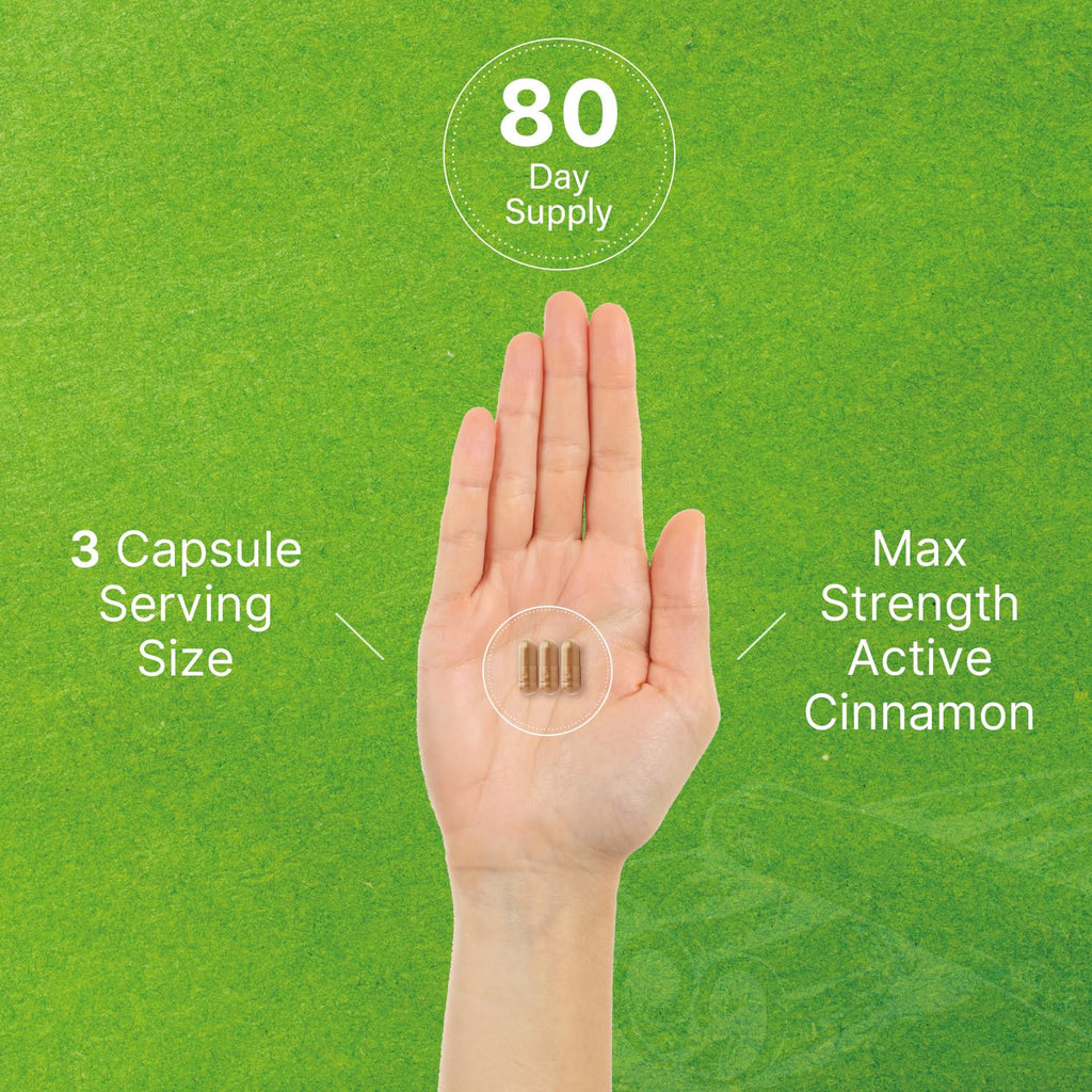 Ceylon Cinnamon with Chromium 1000mcg, 240 Capsules | Active Inner Bark Extract, True Sri Lanka Source | Natural Cinnamon Supplements