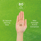 Ceylon Cinnamon with Chromium 1000mcg, 240 Capsules | Active Inner Bark Extract, True Sri Lanka Source | Natural Cinnamon Supplements