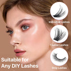 Eyelash Glue, Latex-Free Lash Bond and Seal | Lash Glue for Sensitive Eyes, Strong Hold Eyelash Cluster Adhesive for 48 Hours