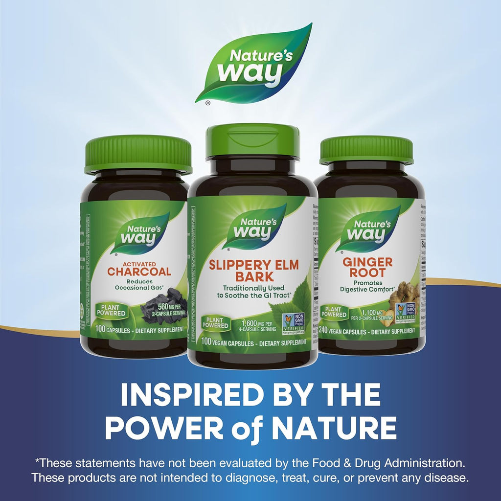 Buy now Nature's Way Slippery Elm Bark, Traditional Support to Soothe the GI Tract*, Vegan, Slippery Elm Capsules, 100 Capsules at indiglob india