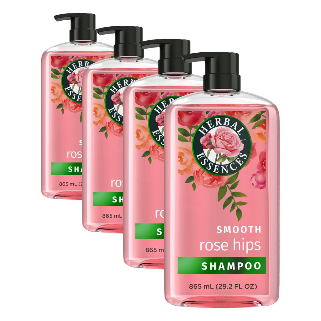 Herbal Essences Shampoo, Rose Hips - Smooth Collection, Shiny Hair with Vitamin E & Jojoba, Safe for Color Treated Hair, Floral Scent, Cruelty-Free, Dermatologist-Tested, 29.2 Fl Oz