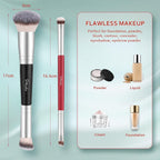 Buy now Makeup Brushes Dual-ended Foundation Brush - START MAKERS 2-in-1 Concealer Brush Face Eyebrow Eyeshadow Brush for Liquid, Powder, Buffing, Blending, Contouring Foundation Make Up Brushes(2Pcs) at indiglob india