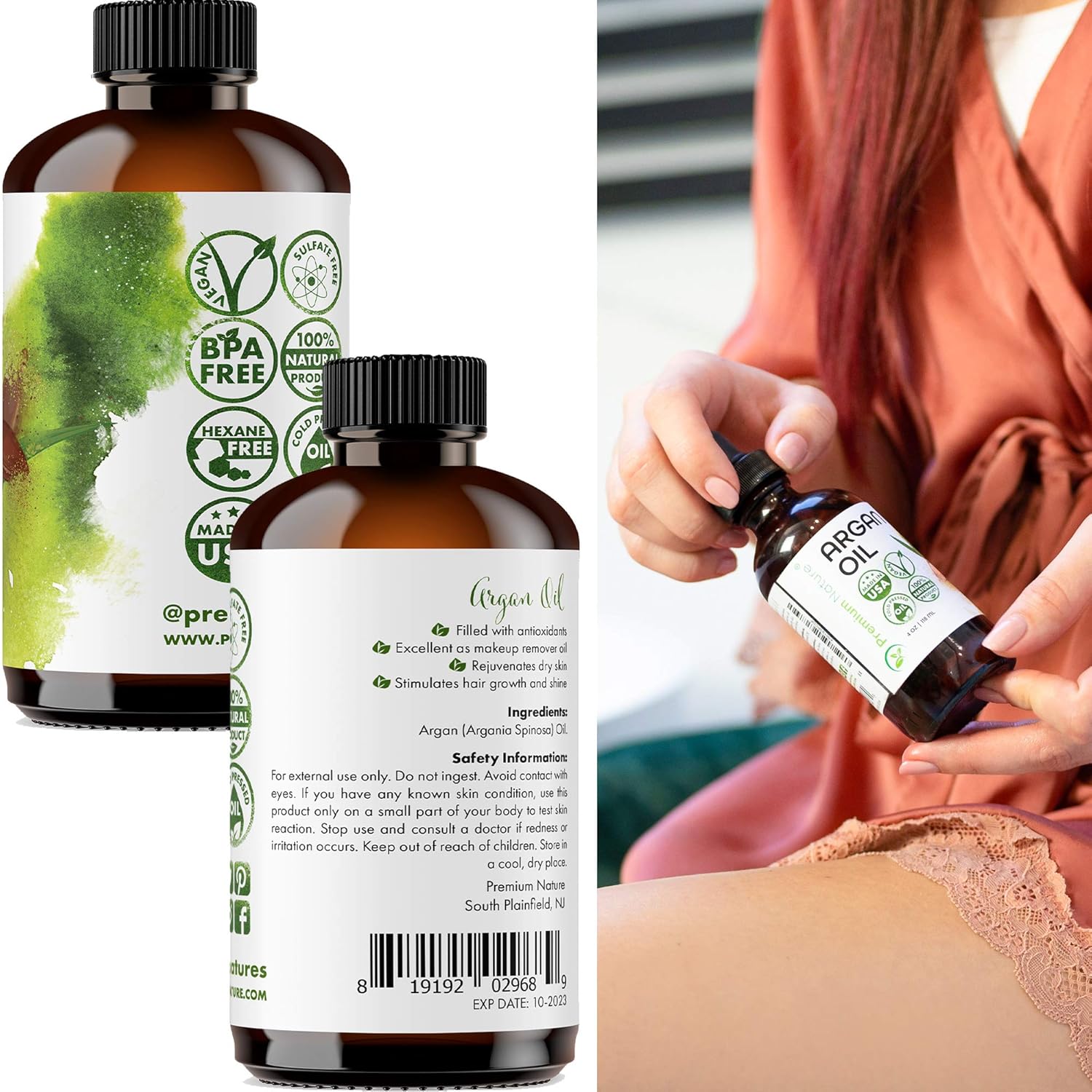 Buy now Premium Nature Argan Oil for Hair Virgin 100% Pure Cold Pressed Argon Oil Hair Serum For Hair Stimulate Growth for Dry and Damaged Hair Argan Oil for Skin Body Moisturizer Nails Protector 4 oz at indiglob india