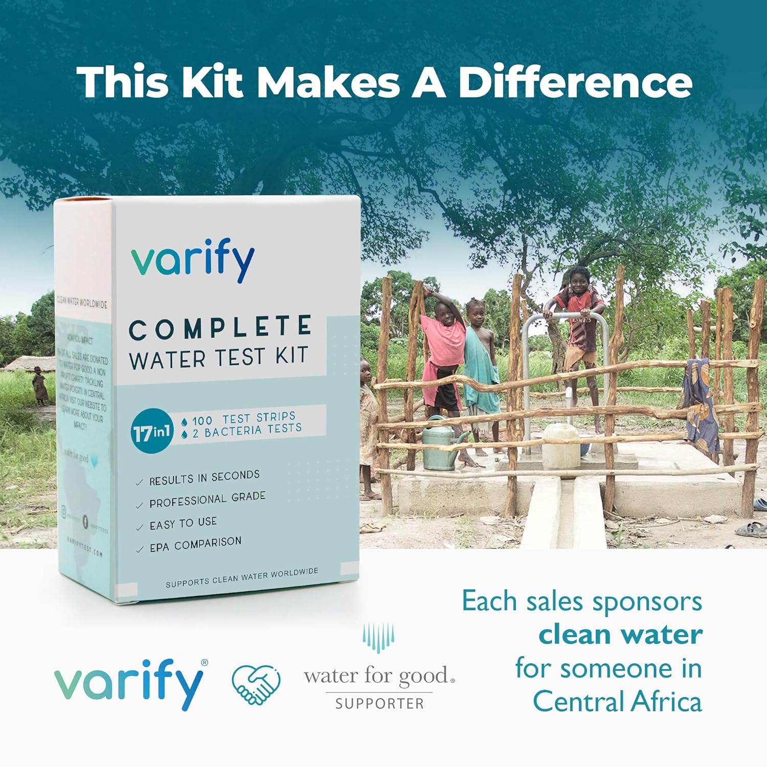 Buy now Varify 17in1 Complete Drinking Water Test Kit - 100 Strips + 2 Bacteria Tester Kits - Well, Tap, Home, City Water Testing Strip for Lead, Alkaline, Chlorine, Hardness, Iron, Fluoride, Copper & More at indiglob india
