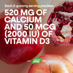 Nature’s Way Alive! Chewable Calcium Gummies with Vitamin D3, 60 ct | Daily Supplement Supports Healthy Bones and Teeth, and Muscle Function*, Strawberry and Raspberry-Lemonade Flavored