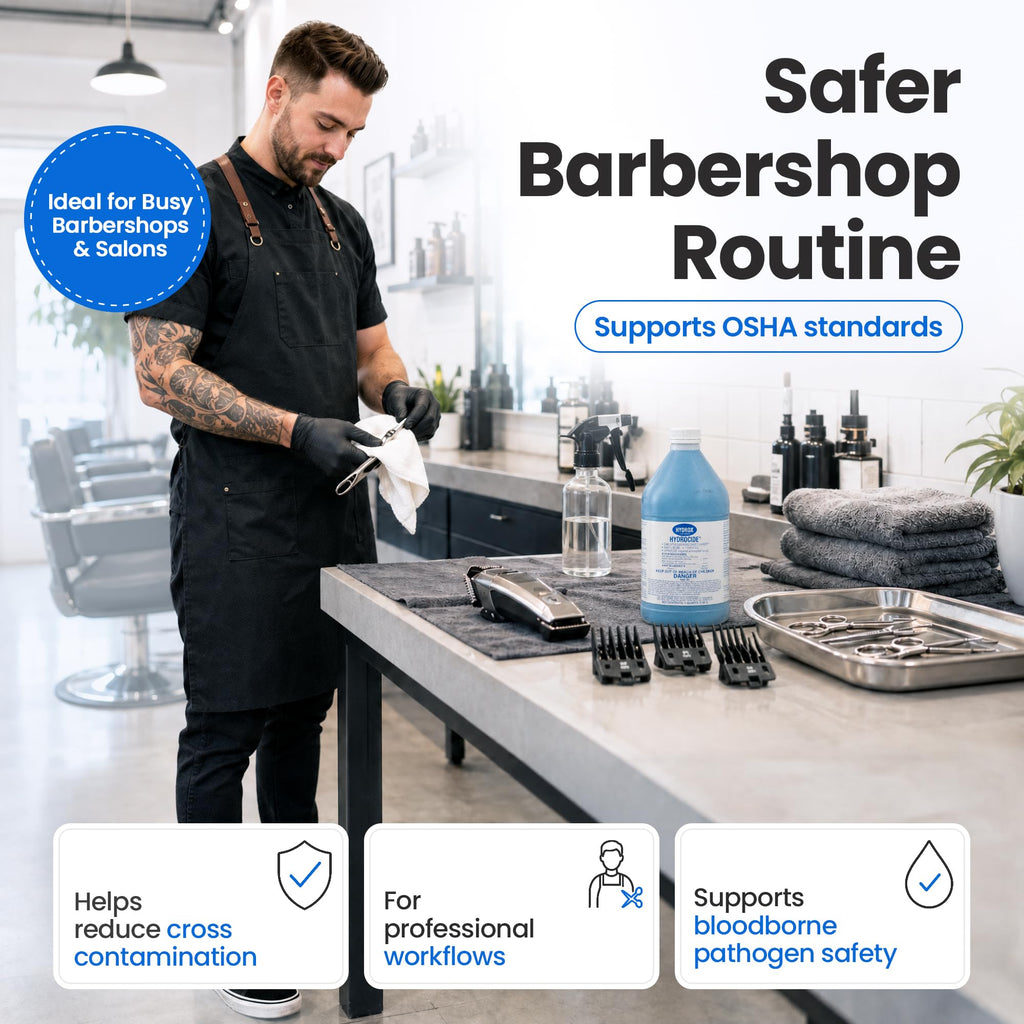Hydrocide Professional Salon Disinfectant Concentrate EPA Registered Hospital-Grade Tool Sanitising Solution for Barbers Salons & Beauty Equipment Protects Against Harmful Pathogens & Bloodborne Germs