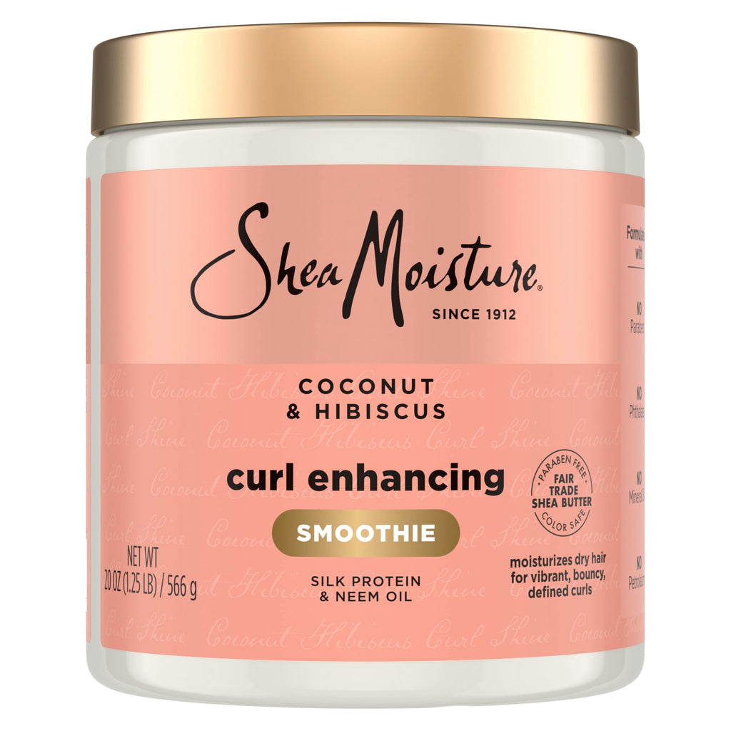 Shea Moisture Curl Enhancing Smoothie Hair Cream for Thick, Curly Hair Coconut and Hibiscus Sulfate Free and Paraben Free Curl Cream 20 oz | For curly hair - moisturizes, defines curls, and reduces frizz with Coconut Oil, Neem Oil and Silk Protein.