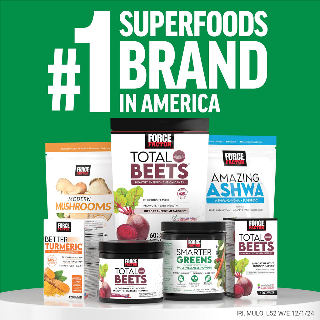 Force Factor Smarter Greens Daily Wellness Powder to Support Gut Health | Greens Superfood Powder for Bloating & Digestion, with 40+ Superfoods, 125 Million CFU of Probiotics, Unflavored, 10 Servings