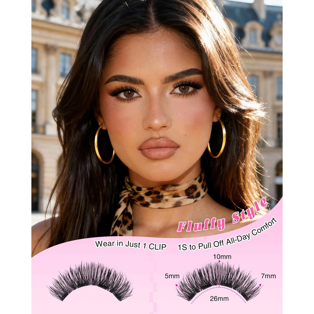 EMEDA Magnetic Eyelashes Natural Look No Glue Reusable Magnetic Lashes with Applicator, Faux Mink Lashes Lightweight & Comfortable for Women Sensitive Eyes Daily Makeup with Mirror Case (Natural)