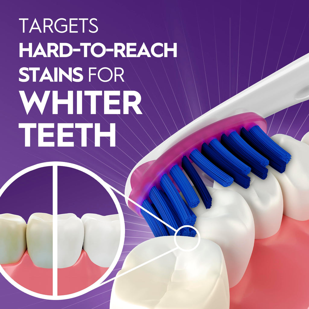 Buy now Oral-B 3D White Deep Stain Remover toothbrushes, 4 Count Toothbrush Soft, Removes 90% of Surface Stains, whitens Teeth, deep Reach, removes Plaque and Stains Tooth Brush at indiglob india