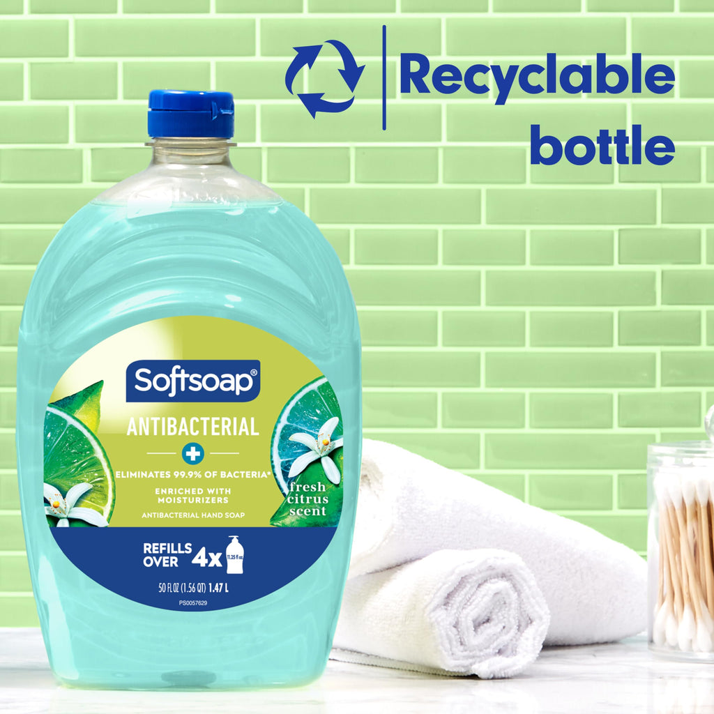 Softsoap Antibacterial Hand Soap Refill, Fresh Citrus Scent, 50 fl oz