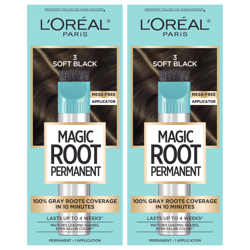Buy now L'Oreal Paris Magic Root Rescue 10 Minute Root Hair Coloring Kit, Permanent Hair Color with Quick Precision Applicator, 100 percent Gray Coverage, 4 Dark Brown, 2 count at indiglob india