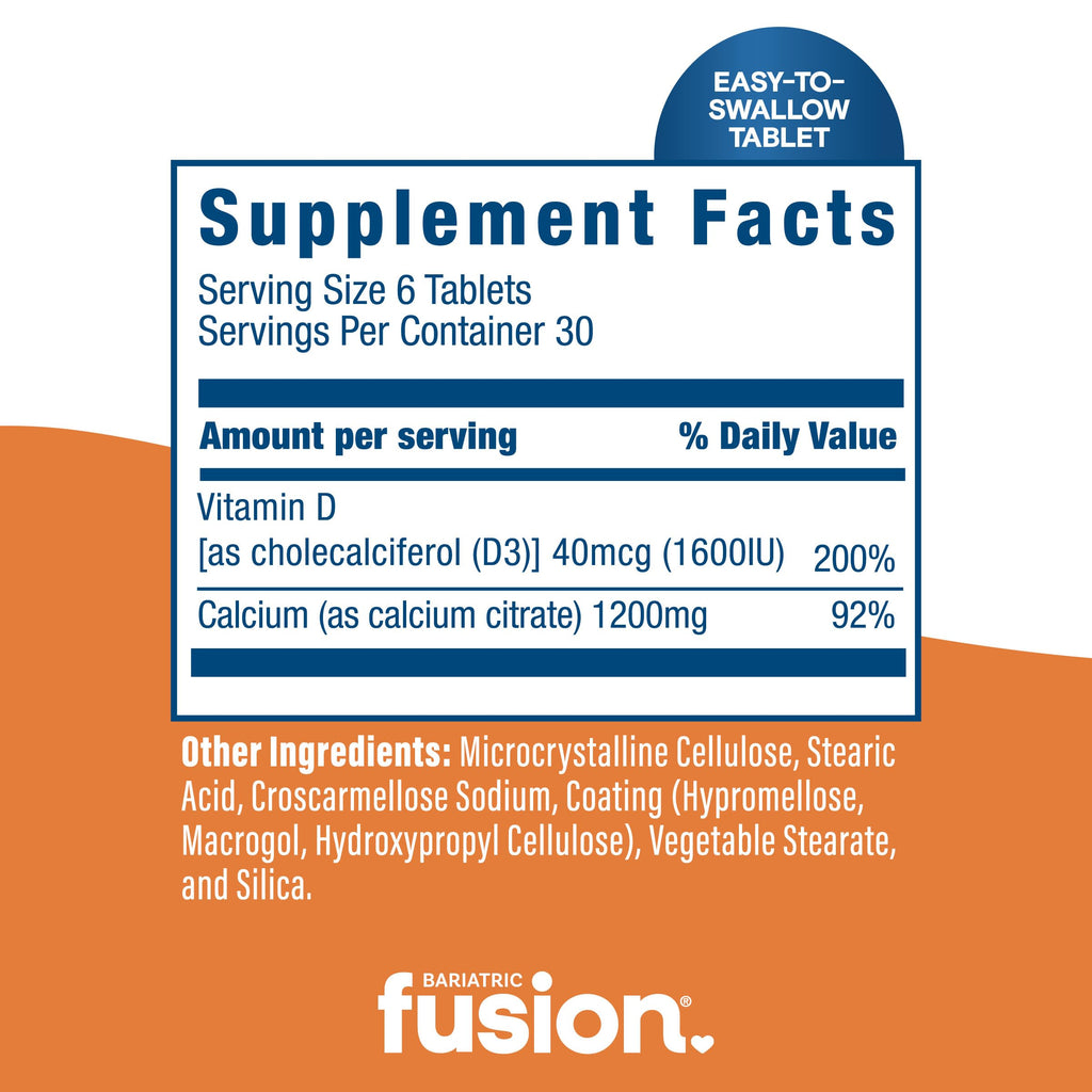 Bariatric Fusion Calcium Citrate with Vitamin D3, 180 Tablets
