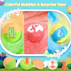 30 Pack Bath Bombs for Kids with Toys Inside, Kids Bath Bombs Gift Set with 30 Sea & Land & Sky Animal Surprise Toy, Child-Safe Natural Bubble Bath Toys, Birthday Gifts for Kids Boys Girls