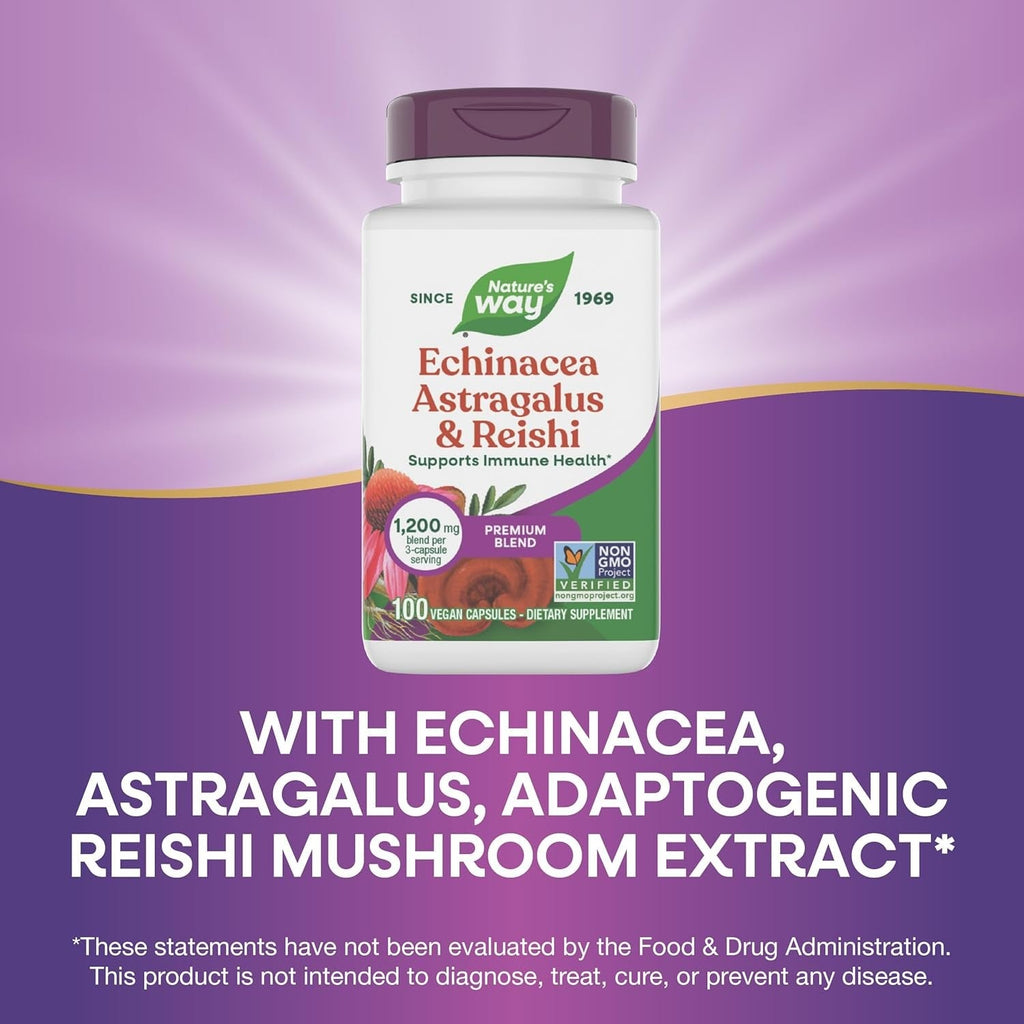 Buy now Nature's Way Echinacea Astragalus & Reishi, Immune Support*, 100 Capsules at indiglob india