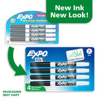 EXPO Low Odor Dry Erase Markers, Fine Tip, Black, 4 Count - Home Organization, Study Supplies