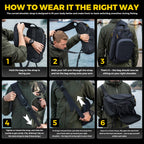 Fishing Sling Pack, EVA Hardshell with Foldable Workstation, Water-Resistant Convertible Front/Back Tackle Bag for 2×3600 Trays, Saltwater Freshwater Crossbody
