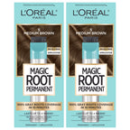 Buy now L'Oreal Paris Magic Root Rescue 10 Minute Root Hair Coloring Kit, Permanent Hair Color with Quick Precision Applicator, 100 percent Gray Coverage, 4 Dark Brown, 2 count at indiglob india