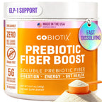 GoBiotix Fiber Supplement Powder with Prebiotics for Digestive Health and GLP-1 Support, Soluble Fiber for Gut Health & Debloat, Keto, Vegan, Gluten & Sugar Free, 20 Servings (Travel)