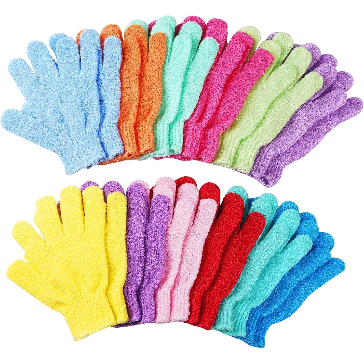 Buy now Shower Gloves,24 Pcs Exfoliating Bath Gloves,Body Scrub Gloves with Hanging Loop for Beauty Spa Massage Skin Shower Body Scrubber-12 Colors Regular 24 at indiglob india