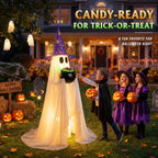 Halloween Candy Ghost Decor with Lighted Cauldron - 53'' Large Ghost Decor