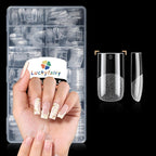Luckyfairy Half Cover Duck Nail Tips 504 Pcs Duck Press on Nails Clear Soft Gel Short Duck Nail Tips 11 Sizes Wide French False Nails for Acrylic Nails Professional for Y2K Art Salon