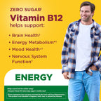 Nature Made Zero Sugar Energy Vitamin B12 Gummies, 110 Sugar Free Gummies | B12 Vitamin 1000 mcg per Serving, Energy Metabolism Support, Aspartame Free, Raspberry Flavor, 55 Day Supply