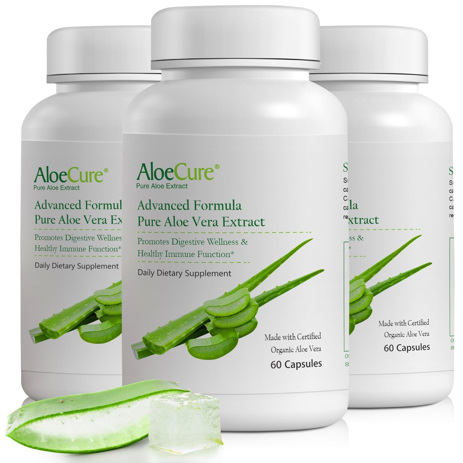 Aloe Vera Capsules for Gut Health & Digestive Comfort 60ct x 300mg | Gently Support Gut Health & Digestive Comfort. Vegan, non-GMO Aloe leaf extract. Aloin Free Naturally Support Immune Health