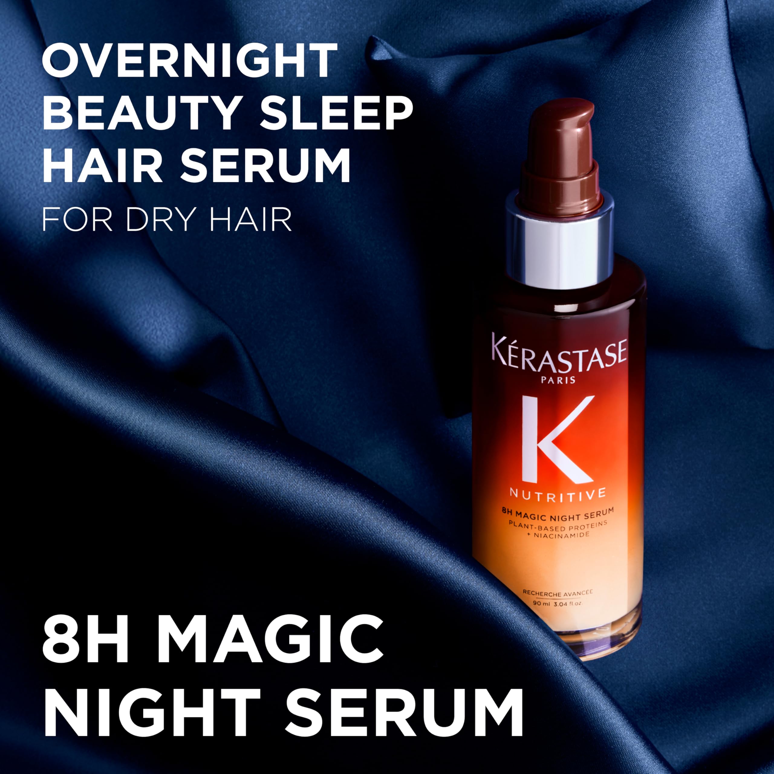 Kerastase Nutritive 8H Magic Night Serum - Overnight Treatment for Dry Hair, Enhances Shine, Nourishes and Reduces Frizz, With Plant-Based Proteins, For All Hair Types