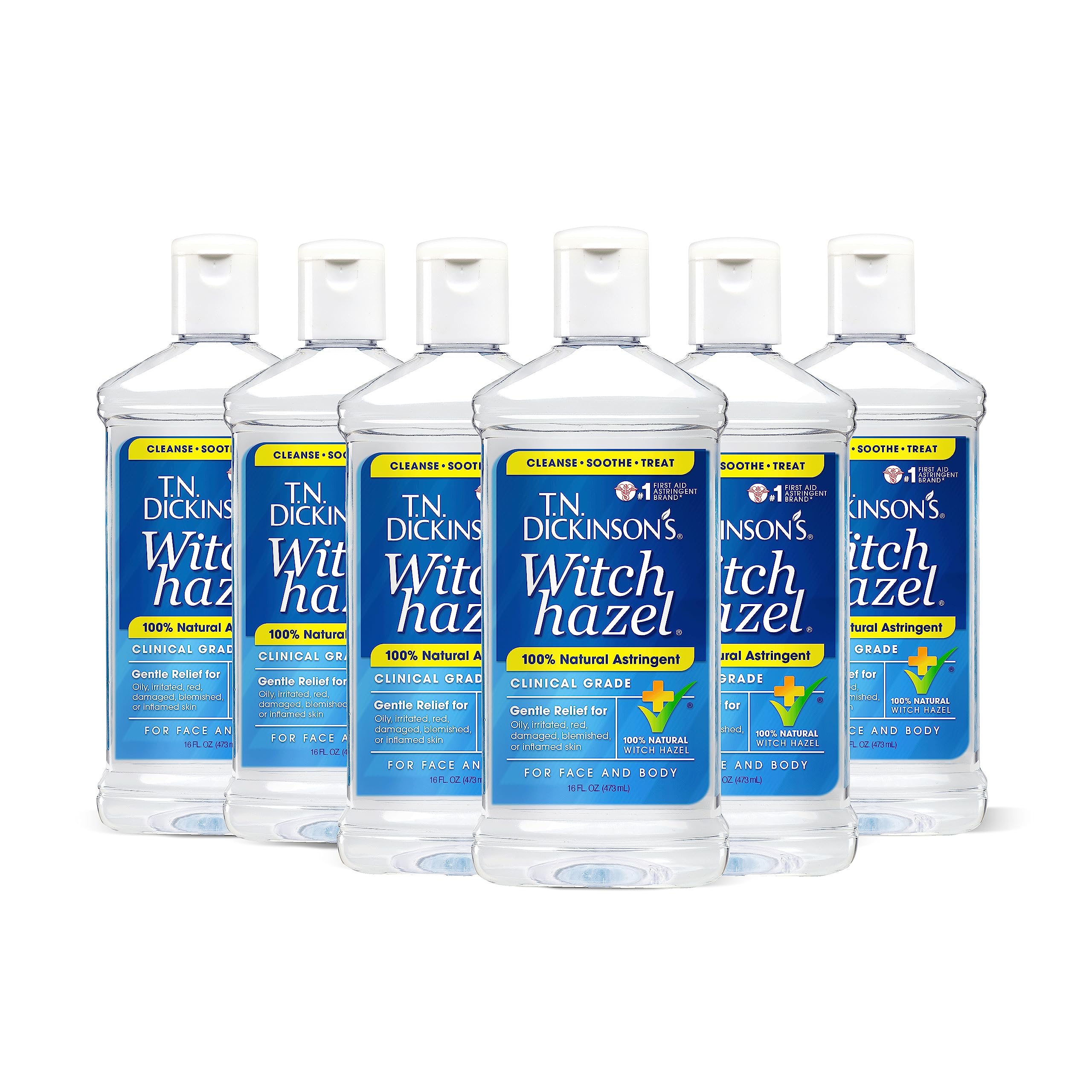 T.N. Dickinson's Witch Hazel 100% Natural Astringent | 8 Fl Oz | Pure Witch Hazel, Fragrance Free; Cleanses & Soothes Skin; Clinical Grade; for Face & Body
